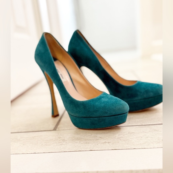 Miu Miu - Suede Heels/Pumps in Teal - size 38.5 - Very Good Condition - Picture 7 of 10